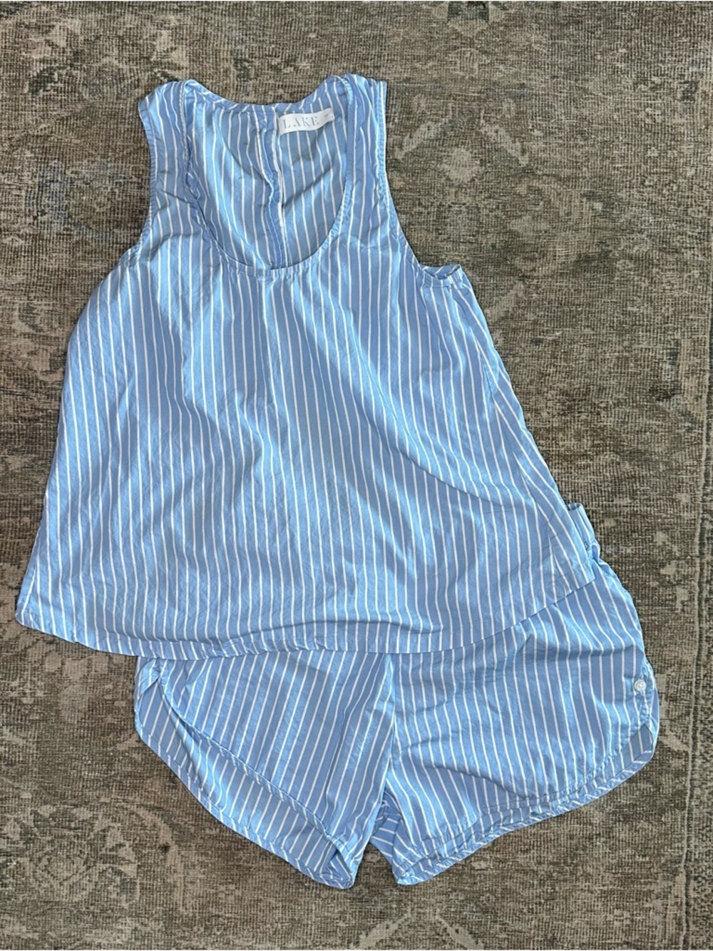 Zara Blue Striped Sleep Set - Tank & Shorts
